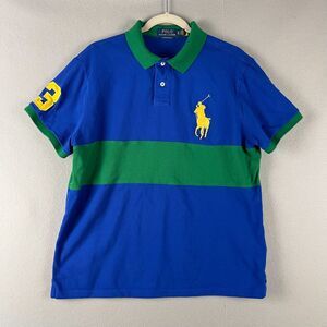 Polo Ralph Lauren Big Pony Polo Shirt Mens XL Embroidery Patch Slim Fit Mesh